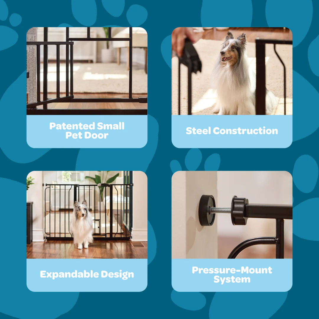 51" Extra Wide Walk-Thru Pet Gate with Lift Handle - Image 3