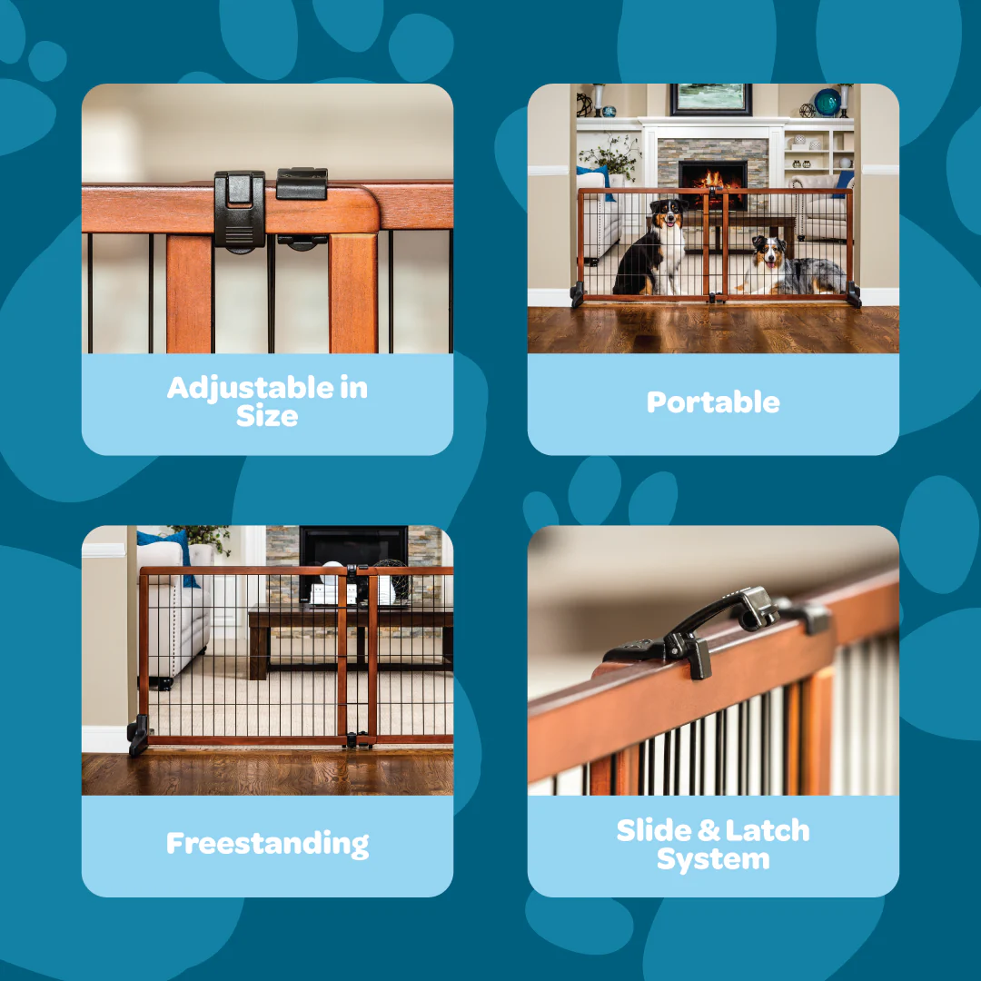 Design Paw Extra Tall Extra Wide Freestanding Pet Gate - Image 3