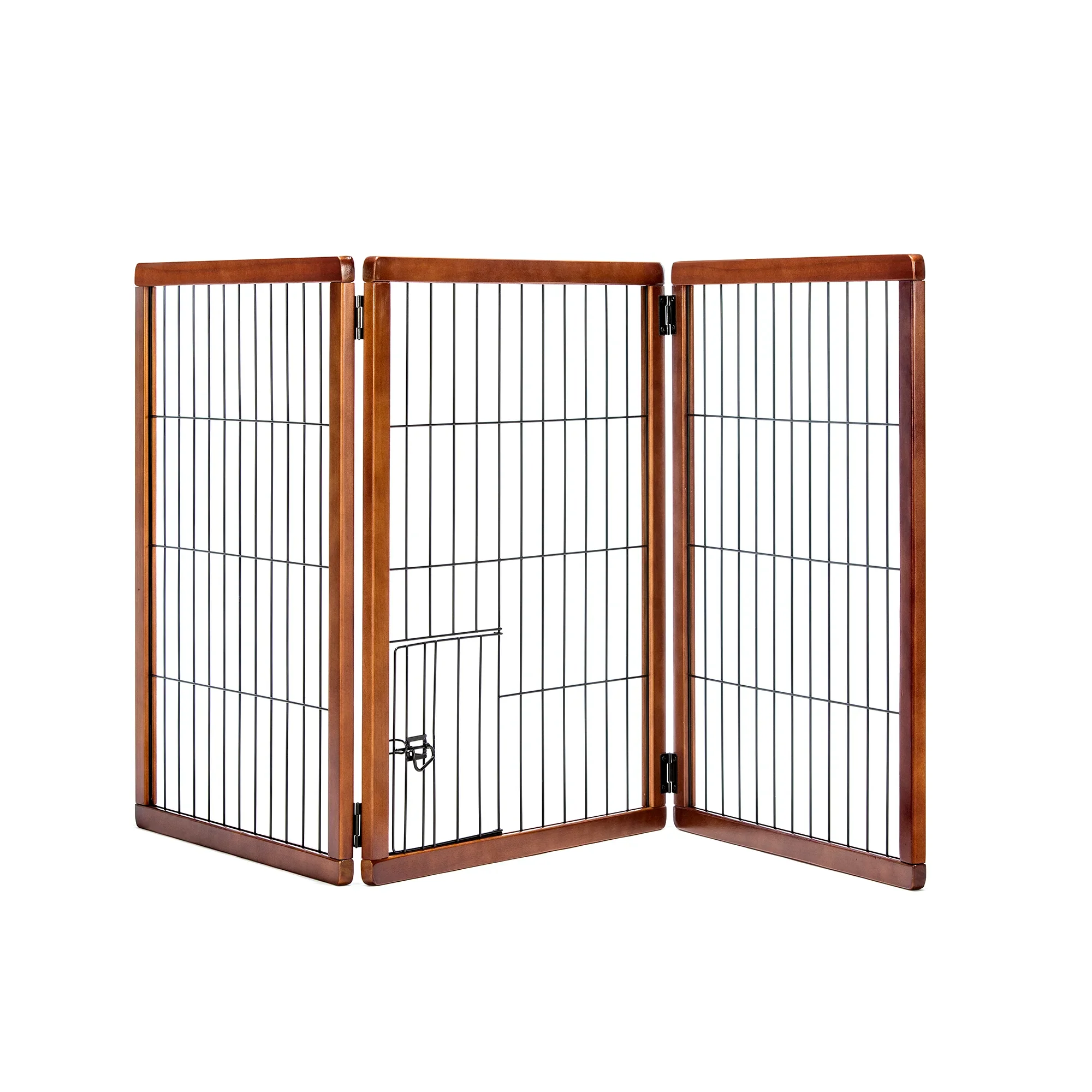 Design Paw Extra Tall Three-Panel Wooden Pet Gate - Image 7